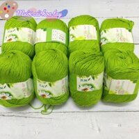 [THANH LÝ] Set 8 Cuộn Sợi Len Lông Dê Trơn 50Gram Mềm Mại Len Đan Móc Áo Nón Khăn Màu Trơn Tont Xanh Nổi Bật