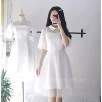 Thanh lý set đầm trắng xòe ichi store