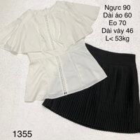 Thanh lý set váy thanh lịch bigsize, set áo tiểu thư chân váy xếp ly 2hand, pass set bộ bigsize, set đồ nữ công sở