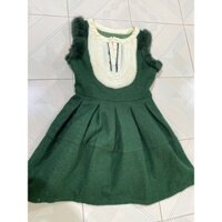 THANH LÝ TỦ ĐỒ : ĐÀM TIỂU THƯ PHỐI LÔNG SÁT NÁCH XANH LÁ SIZE M