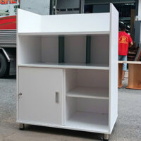 Thanh lý tủ kệ trưng bày gỗ công nghiệp màu trắng mới 90%