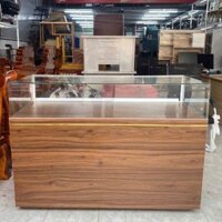 Thanh lý tủ trưng bày phụ kiện mặt kính gỗ MDF nâu