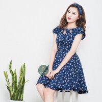 Thanh lý váy hoa xanh nana