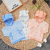 [THANH LÝ XẢ KHO]Áo khoác tai thỏ Luxry vải sợi tre cao cấp cho bé trai bé gái(6-23kg)