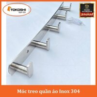 Thanh Móc Treo Quần Áo 5 Chấu Inox 304 Cao Cấp Chống nước, Không hoen gỉ - Móc treo tường Inox đa dụng nhà tắm nhà bếp