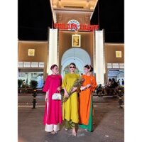 [Thanh Nga Clothing] Set Áo Dài Cách Tân Cổ Đính Cúc Bọc Dáng Xuông Chất Gấm Cao Cấp