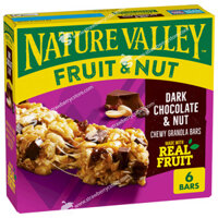 Thanh Ngũ Cốc Yến Mạch Dẻo Socola Đen Nature Valley Chewy Fruit and Nut Granola Bars, Dark Chocolate Nut, Hộp 6 Thanh, 210g (7.4 Oz.)