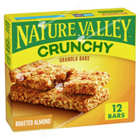 Thanh Ngũ Cốc Yến Mạch Hạnh Nhân Rang Giòn Nature Valley Roasted Almond Crunchy Granola Bars, Hộp 12 Thanh (6 Gói), 253g