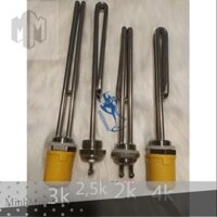 Thanh nhiệt đầu ren 32 inox 304 dùng trong nồi đun nước, bình năng lượng mặt trời, nồi hơi điện áp 220v