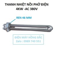 Thanh nhiệt nồi phở điện - củ ren 46mm- 4kw AC380V