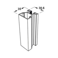 Thanh nhôm bên 10 màu đen 6m Hafele 403.75.334