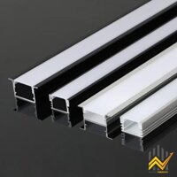 Thanh nhôm định hình đèn LED 1 mét, máng LED nhôm acrylic âm tường TNDH-001