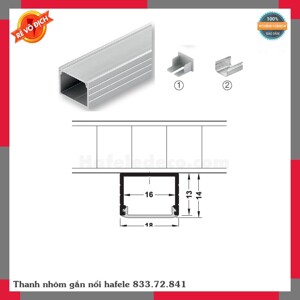 Thanh nhôm gắn nổi Häfele 833.72.841