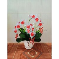 Thành phẩm bình hoa lan pha lê size 43x30cm