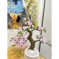 Thành Phẩm Cây Hoa Đào kẽm nhung Handmade