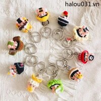 Thành Phẩm Len Đan Đồ Nhỏ Mặt Dây Chuyền Móc Khóa Túi Đồ Trang Trí Cô Gái Dễ Thương Trái Tim Nổ Ngày Lễ Cặp Đôi Quà Tặng