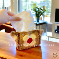 Thành phẩm, set móc len, chart móc len Túi đựng khăn giấy khô bằng len - Tiệm Len Dolly (thú nhồi bông, túi len,...)