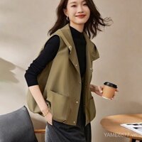 [Thành phố Yicheng] Áo khoác có mũ cho phụ nữ, vận chuyển nhanh, áo khoác mỏng không tay thời trang mùa xuân mới KUDU