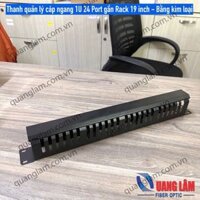 Thanh quản lý cáp ngang 1U gắn Rack 19", có nắp che