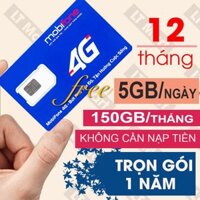 THÁNH SIM DATA TẶNG 5GB/NGÀY TRỌN GÓI 1 NĂM - SIM MOBIFONE 4G 12MDT50 TỐC ĐỘ CÁP QUANG CÓ BẢO HÀNh