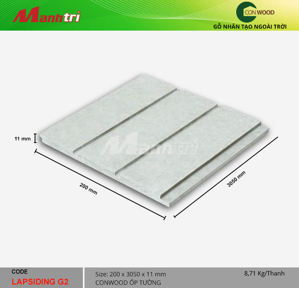 Thanh tấm ốp tường xi măng Conwood Lapsiding G2