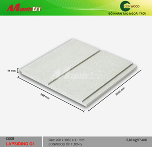 Thanh tấm ốp tường xi măng Conwood Lapsiding G1