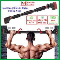 Thanh Tập Xà Đơn Gắn Cửa Treo Tường Kèm Khóa Chống Xoay Chỉnh Độ Dài 73-135cm Bằng Thép Có Thước Thăng Bằng Livo