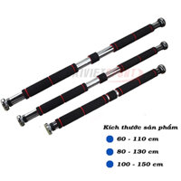 Thanh tập xà đơn treo tường gắn cửa nhiều cỡ từ 62-150cm có thể tùy chỉnh phù hợp tập gym tại nhà