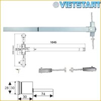 Thanh thoát hiểm đôi NewNeo 500T-P/ 500T-S - Thép sơn tĩnh điện / Inox 304