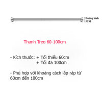 Thanh treo inox cao cấp không cần khoan tường, siêu chắc chắn, khả năng chịu tải cao - Chân tròn inox - 100-170cm