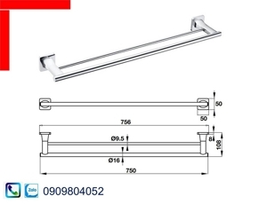 Thanh treo khăn đôi Hafele 580.41.412