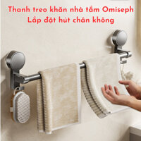 Thanh treo khăn nhà tắm OMISEPH lắp đặt hút chân không, chất liệu nhôm hàng không chống gỉ T006