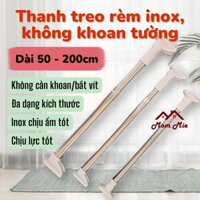 Thanh treo rèm inox không khoan tường, kích thước 50-200cm - G008