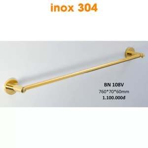 Thanh vắt khăn đơn inox 304 mạ vàng BN 108V