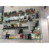 #thanhlý - tủ kính sơn nail, giường sắt nối mi, rèm kim tuyến tua rua, khung lưới xoay 3 mặt