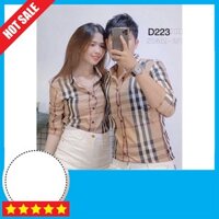 [THAOGREEN GIẢM 20K ĐƠN 150K] ÁO SƠ MI ĐÔI NAM NỮ, ÁO CẶP DÀI TAY CARO KẺ SỌC HỌA TIẾT VẢI LỤA 3D MỊN MÁT ĐI CHƠI, CÔNG