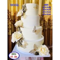 tháp bánh cưới, bánh cưới 4 tầng sang trọng 4t,