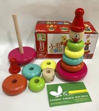 Tháp cầu vồng chú hề Wooden Toys