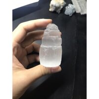 Tháp đá thanh tẩy Se.lenite trắng cước dáng cổ xưa