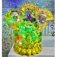 Tháp ngọc thực - Tháp Thần Tài Ông Địa 2 Đầu Có Đèn Led - Chiêu Tài Hút Lộc Chưng Ban Thần Tài