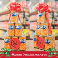 Tháp quà 12 lon Fanta cam mini 160mL nội địa Nhật