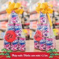 Tháp quà 12 lon Fanta nho mini 160mL nội địa Nhật