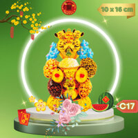 Tháp tỏi phong thủy ông địa đẹp, đĩa tỏi thần tài đậu ngũ sắc tài lộc có đèn led - TÒI CÁT TƯỜNG