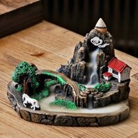 Tháp trầm hương tiểu cảnh thác núi size đại - tháp đốt trầm tạo thác khói chảy ngược nghệ thuật