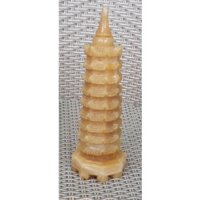 Tháp Văn Xương 9 tầng đá ngọc hoàng long vàng cam - cao 21 cm đến 29 cm - Hợp mệnh Kim, Thổ