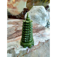 Tháp văn xương 9 tầng đá ngọc Ấn Độ cầu công danh tài lộc - Cao 13cm