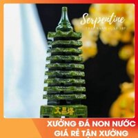 Tháp Văn Xương phong thủy 9 tầng đá Serpentine nguyên khối cao 15cm và 20cm