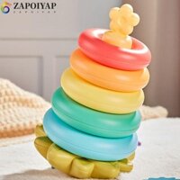 Tháp xếp chồng cầu vồng ZAPPOIYAP Đồ chơi bánh xe quay có thể xếp chồng lên nhau Phát triển khả năng nhận thức