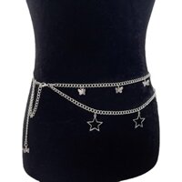 Thắt lưng chain xích belt váy body 2 tầng cánh bướm và sao phong cách punk retro Âu Mỹ nổi bật cá tính unisex