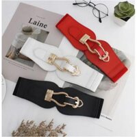 Thắt lưng chun bản to khóa thép cá tính - TTL89,Trắng